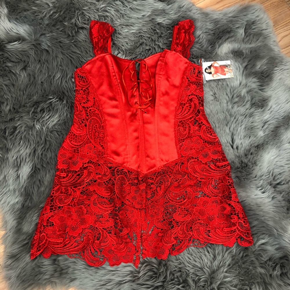 Dreamgirl | Women's Satin Corset | Red | Size 40